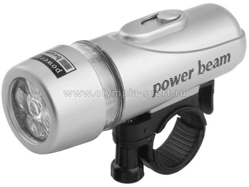 Фонарь передний JY-808-11 5диодов, 3 режима серебристый