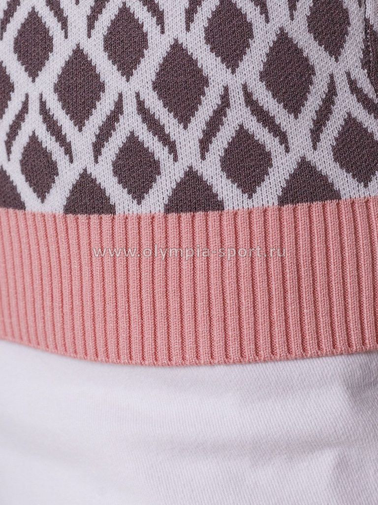 Джемпер женский Vilatte D39.402 кофейный-белый